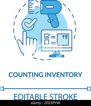 Counting inventory concept icon Stock Vector