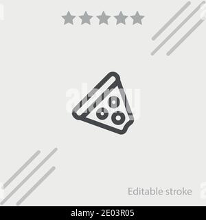pizza triangular bitten piece outline vector icon modern simple vector illustration Stock Vector
