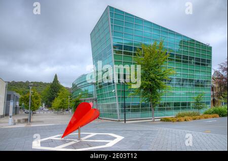 Modern building in the campus of University of Otago in Dunedin, New Zealand Stock Photo