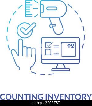 Counting inventory concept icon Stock Vector
