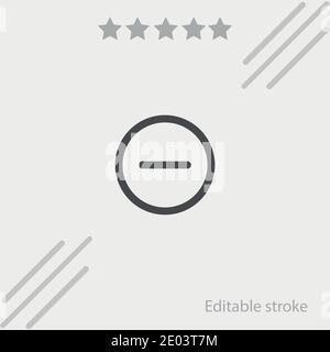 minus circular button outline vector icon modern simple vector illustration Stock Vector