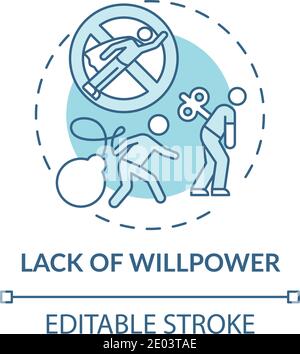 Willpower lacking concept icon Stock Vector