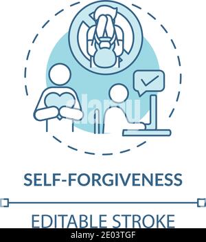 Self-forgiveness concept icon Stock Vector