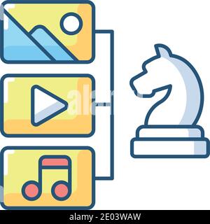 Content strategy RGB color icon Stock Vector
