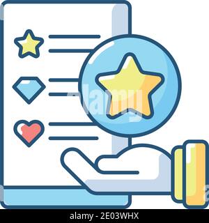 Usability evaluation RGB color icon Stock Vector