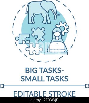 Big tasks, small tasks concept icon Stock Vector