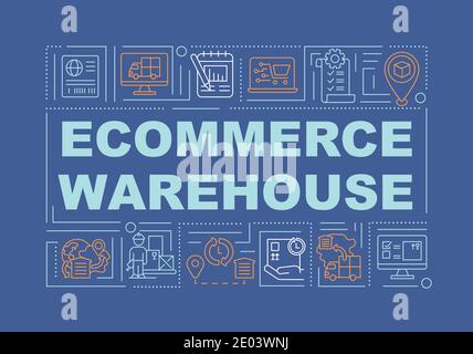 Ecommerce warehouse word concepts banner Stock Vector
