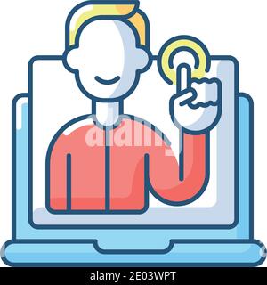 Interaction design RGB color icon Stock Vector