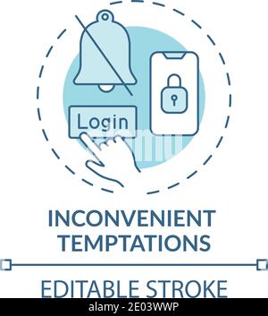 Inconvenient temptations concept icon Stock Vector
