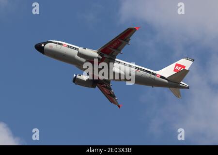 British Airways Airbus A319 painted in the retro BEA livery to celebrate the airlines 100th anniversary Stock Photo