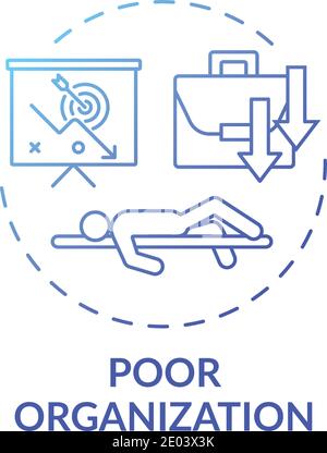 Poor organization concept icon Stock Vector