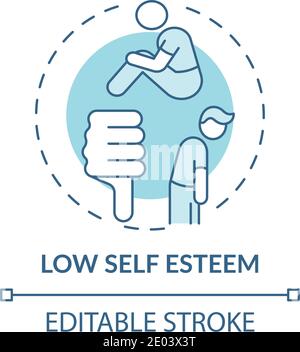 Low self esteem concept icon Stock Vector