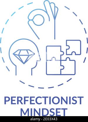 Perfectionist mindset concept icon Stock Vector