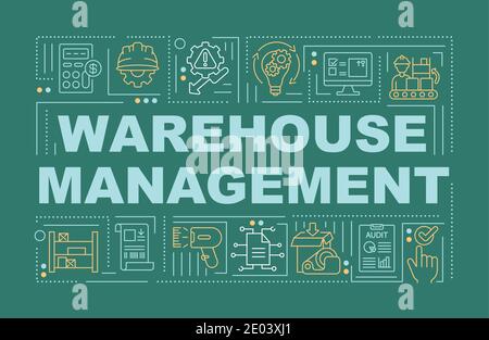 Warehouse management word concepts banner Stock Vector