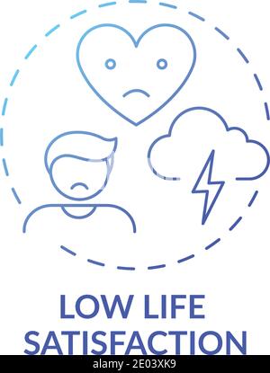 Low life satisfaction concept icon Stock Vector