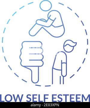 Low self esteem concept icon Stock Vector