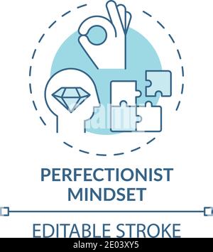 Perfectionist mindset concept icon Stock Vector