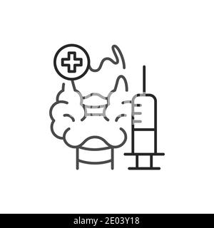 Injection treatment color line icon. Pictogram for web page, mobile app, promo. Editable stroke. Stock Vector