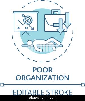 Poor organization concept icon Stock Vector