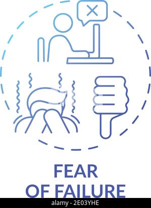 Failure fear concept icon Stock Vector