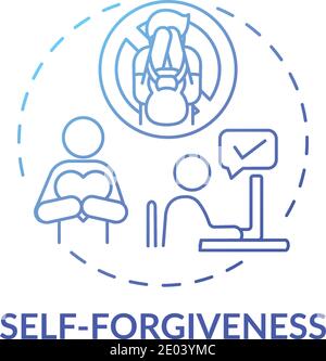 Self-forgiveness concept icon Stock Vector
