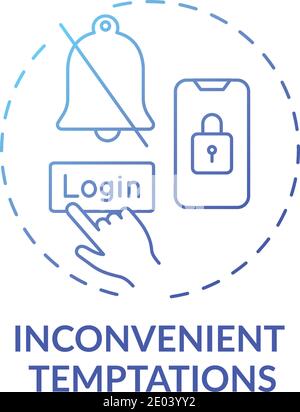 Inconvenient temptations concept icon Stock Vector