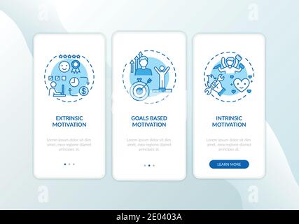Motivation kinds onboarding mobile app page screen with concepts Stock Vector
