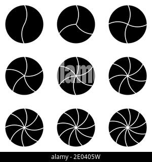 Round logo template icons infographics for data visualization, vector set circle sector for displaying complex information Stock Vector