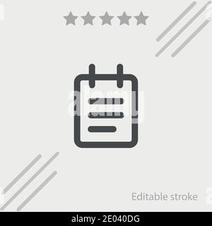 notebook with text lines outline vector icon modern simple vector illustration Stock Vector
