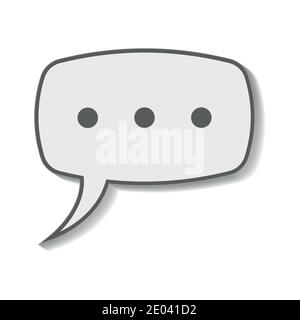 think oval buble speech icon with three dots, vector cartoon comic buble speech think sign Stock Vector