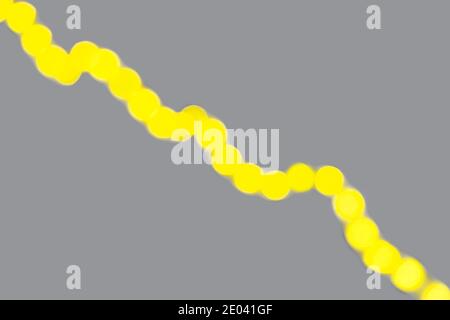 Abstract yellow neon blurred diagonal line on gray background. Demonstrating trendy colors 2021 - Gray and Yellow. Stock Photo