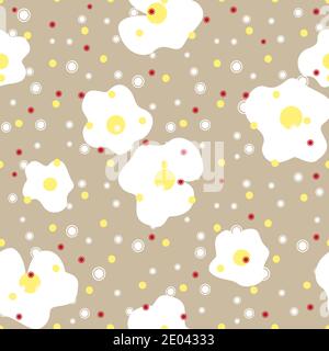 Floral blooms hand drawn vertical vector seamless pattern Stock Vector