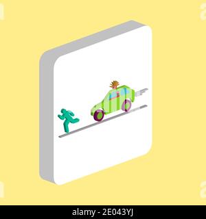 Police Simple vector icon. Illustration symbol design template for web mobile UI element. Perfect color isometric pictogram on 3d white square. Kangar Stock Vector
