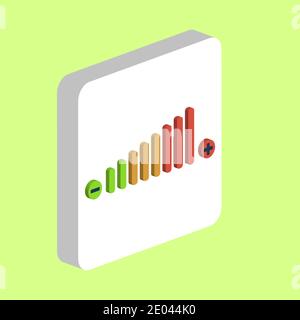 Volume adjustment Simple vector icon. Illustration symbol design template for web mobile UI element. Perfect color isometric pictogram on 3d white squ Stock Vector
