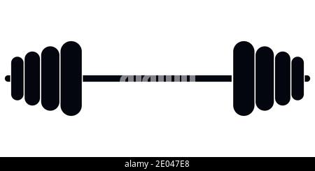 Sports equipment fitness barbell, vector muscle lifting icon, exercise dumbbells isolated, vector weight lifting symbol Stock Vector