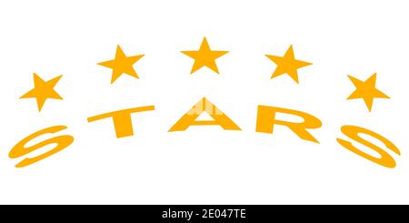 Logo five stars icon quality mark vector symbol super sign 5 five stars for marking quality products Stock Vector