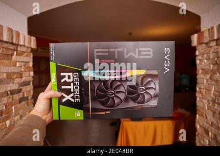 EVGA Geforce RTX 3090 Nvidia GPU box Stock Photo