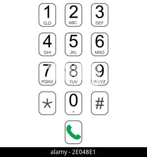 Smartphone keypad dialer with buttons vector user interface keyboard for calls, virtual dialer number call dial, screen pad Stock Vector