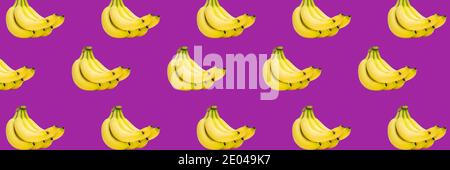 Bunch of bananas isolated on pink background Stock Photo