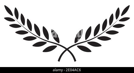 olive branch, Laurel wreath, vector winner award symbol, sign victory and wealth in the Roman Empire Stock Vector