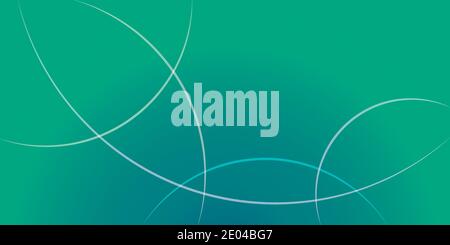 horizontal header banner. radial gradient turquoise color the sea wave, vector abstract background blue and green gradient with enlightened rings Stock Vector