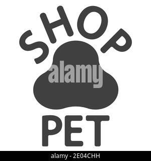 logo of the pet shop, paw track print, and the vector pet shop logo text Stock Vector