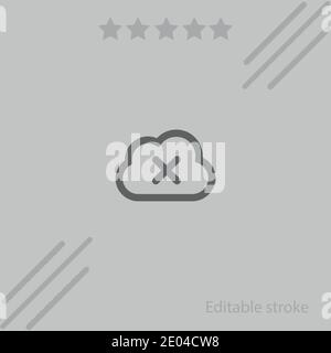 delete from cloud outlined button vector icon modern simple vector illustration Stock Vector