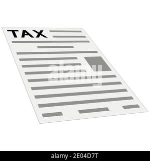 tax form payment icon, concept, layout, template, first page of tax return, isometric perspective, flat style clipart Stock Vector