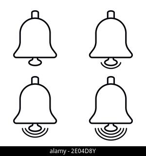 New message notification icon. bells set, social media design element, vector notification Stock Vector