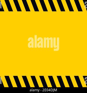 Black and yellow warning line striped square title background, vector sign background for warning notifications, template important messages Stock Vector