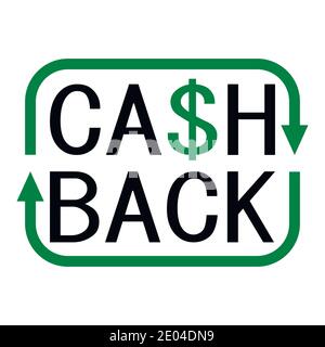 Icon cashback, money transfer sign, vector rotation arrow symbol cash back service sign Stock Vector