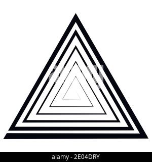 triangular spiral, a maze, vector optical illusion, the illusion of depth, template, logo, triangle tattoo Stock Vector
