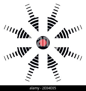 icon target, center of events, specific location, vector arrow in the center incident, the center of pain Stock Vector