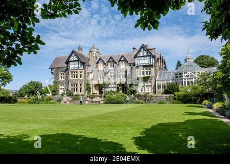 Bodnant Hall at Bodnant Garden, situated overlooking the Conwy Valley, Wales, UK. Stock Photo